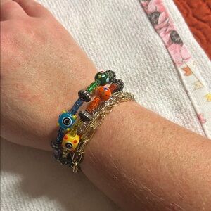 Colorful Handmade Glass Beads on Memory Wire